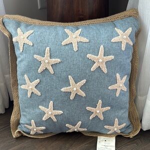 Jute Rope Braided Trim,Raised Starfish w/faux pearls,decorative beach,summer